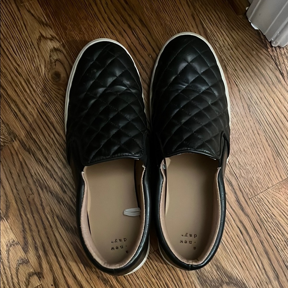 a new day Black Quilted Flats Slip-Ons